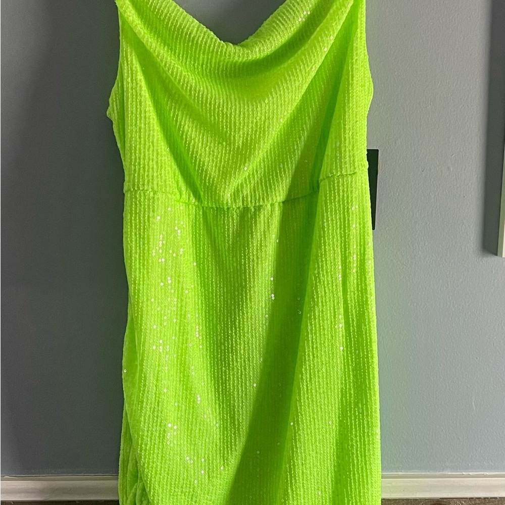 Neon Green Sequin Dress